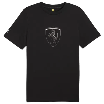 Puma Mens  Ferrari Race Tonal Big Shield T-shirt In Black/black