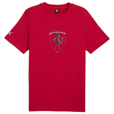 Puma Mens  Ferrari Race Tonal Big Shield T-shirt In Black/red