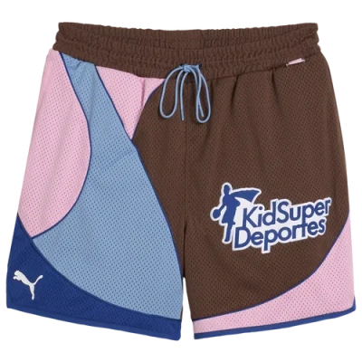Puma Mens  Hoops X Kidsuper Shorts In Brown