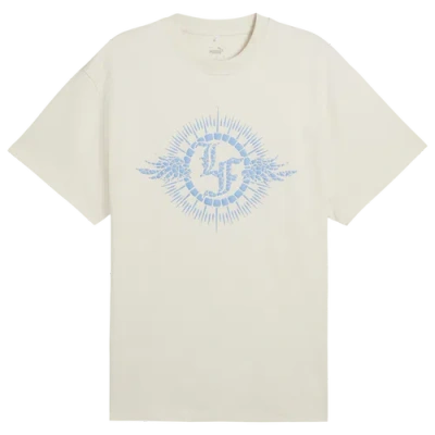 Puma Mens  Hoops X Lf Mosaic Ss T-shirt In Alpine Snow/blue