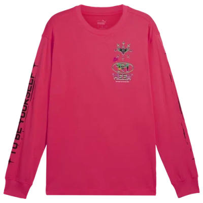 Puma Mens  Melo 1love Ls T-shirt In Pink Alert