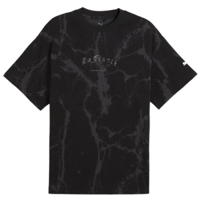 Puma Mens  Melo Lafrance Wis Marble T-shirt In Black/white