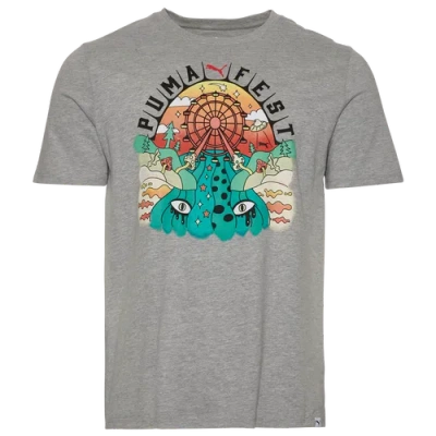 Puma Mens  Sunset Festival T-shirt In Blue/medium Grey Heather/black