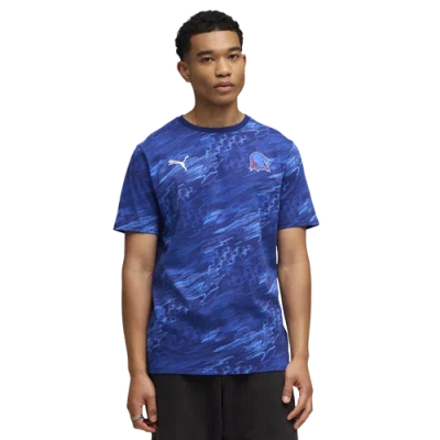 Puma Mens  Usa Passion Aop Tee In Elektro Blue/bluemazing