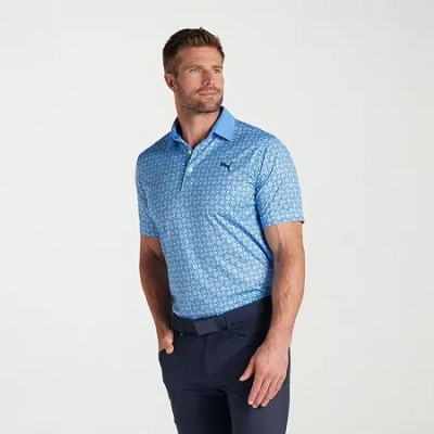 Puma Mens Regular Fit Short Sleeve Polo Shirt In Blue