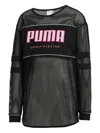 Puma Mesh-panel Long-sleeve Top In Black
