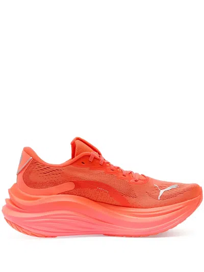 Puma Mesh-panelled Sneakers In Orange