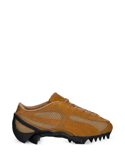Puma Mesh-panelled Suede Sneakers In Brown