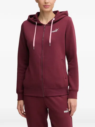 Puma Metallic Hooded Sweat Suit In Red