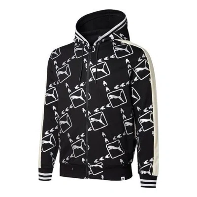Puma Metallic Logo Hoodie 'black White' In Multi
