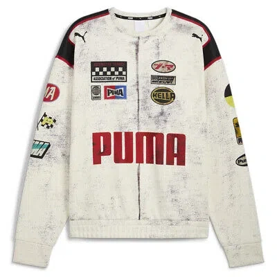 Pre-owned Puma Mia X Crew Neck Long Sleeve Sweatshirt Mens White 63104265