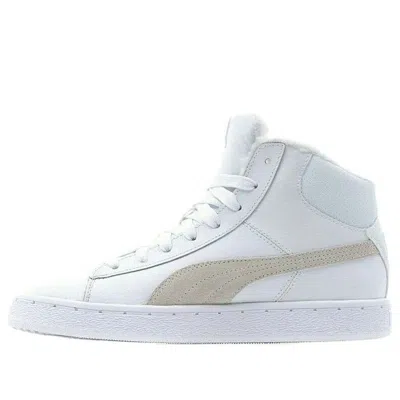 Puma Mid Leather Fur Lined Cozy Stay Warm Mid-top Casual Skate Shoes Unisex White Fleece Lined