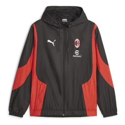 Puma Milan Ac Pre-match Woven Jacket 'black Red'
