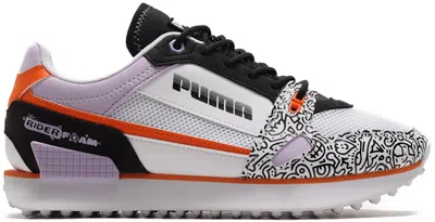 Pre-owned Puma Mile Rider Mr. Doodle (women's) Sneakers In  White/ Black