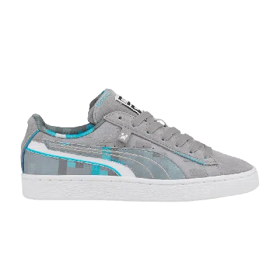 Pre-owned Puma Minecraft X Suede Jr 'diamond Block' In Grey