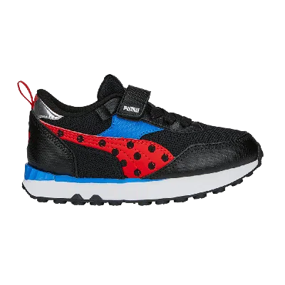 Pre-owned Puma Miraculous X Rider Fv Ac Little Kid 'ladybug' In Black