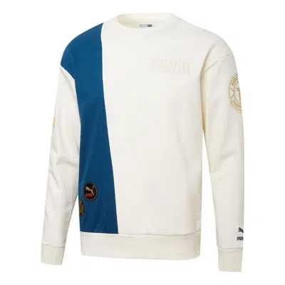 Puma Mix Badge Long Crew Sweater 'white'