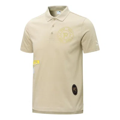 Puma Mix Badge Polo Shirt 'beige' In Neutral