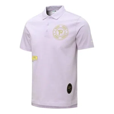 Puma Mix Badge Polo Shirt 'purple' In White