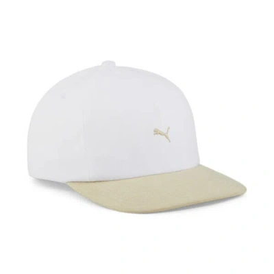 Puma Mmq Flat Brim Cap In White-putty