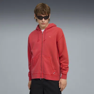 Puma Mmq Full-zip Hoodie Men In Red