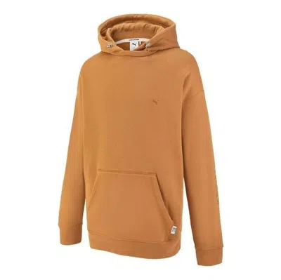 Puma Mmq Logo Hoodie 'yellow' In Brown