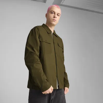 Puma Mmq Men's Ripstop Overshirt In Green