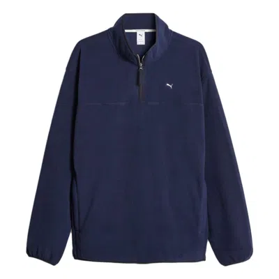 Puma Mmq Polar Fleece Sweatshirt 'navy' In Blue