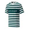 Puma Mmq Striped T-shirt 'green' In Black
