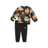 Puma Moody Cat Aop Crew Set Toddlers In Black