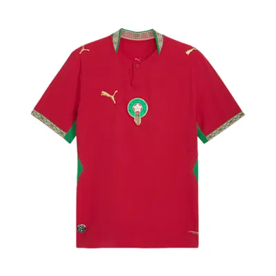 Pre-owned Puma Morocco Authentic Home Jersey 'fast Red-victory Gold' | Men's Size S