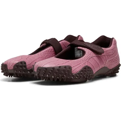 Puma Mostro Fey Crocodile-effect Leather Sneakers In Pink