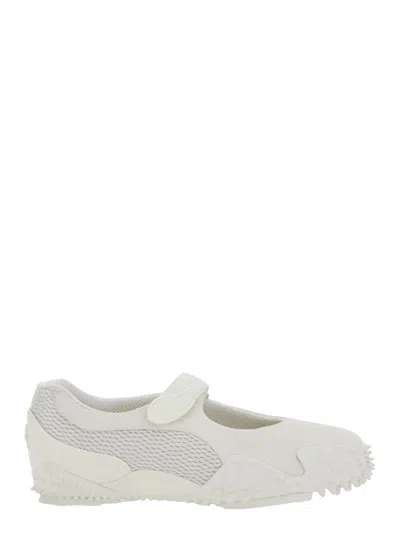 PUMA MOSTRO FEY WHITE SNEAKERS WITH TOUCH-STRAP CLOSURE AND RUBBER SOLE WITH CLEATS IN SUEDE AND MESH MAN