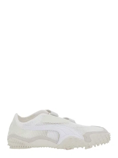 PUMA MOSTRO WHITE LOW TOP SNEAKER WITH LOGO ON HEEL AND MESH INSERTS IN FABRIC UNISEX