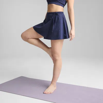 Puma Move Cloudspun Women's All-over Print Wrap Skirt In Blue