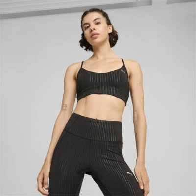 Puma Move Ultrabare All-over Print Bra In Black