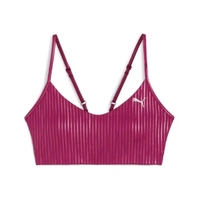 Puma Move Ultrabare All-over Print Bra In Magenta Gleam