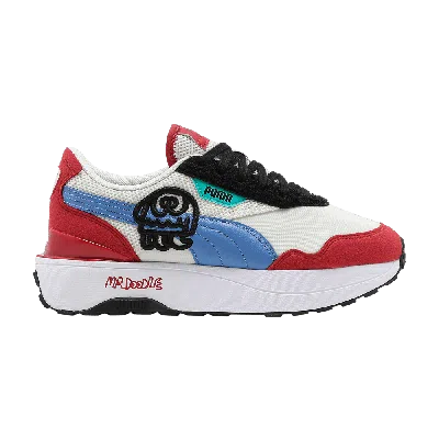 Pre-owned Puma Mr. Doodle X Wmns Cruise Rider 'eggnog Ultramarine' In Cream