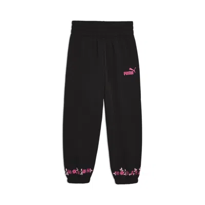 Puma Nature Pack Little Kids' Wide Leg Fleece Pants In Black