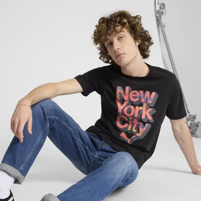 Puma Graphics Nyc Fill T-shirt In Black