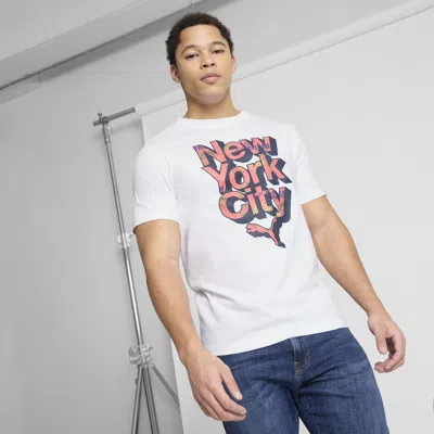 Puma Graphics Nyc Fill T-shirt In White