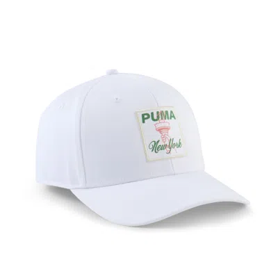 Puma Nyc Flagship Lafayette Stretch Fit Cap In White