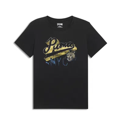 Puma Graphics Nyc Remix Women's T-shirt In Black