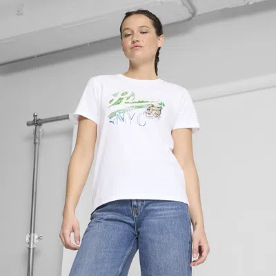 Puma Graphics Nyc Remix Women's T-shirt In White