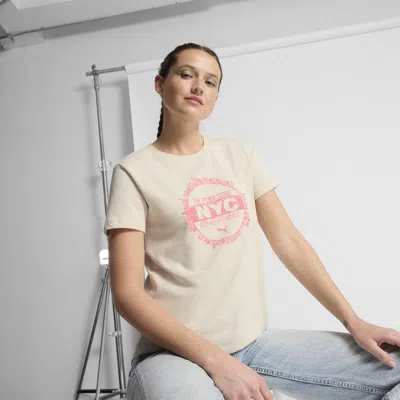 Puma Graphics Nyc Skyline Women's T-shirt In White