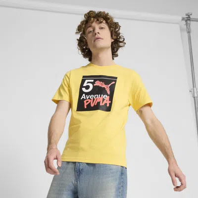 Puma Graphics Nyc Subway T-shirt In Yellow