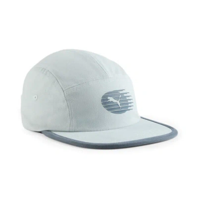 Puma Nyc Long Run Twill Camp Cap In Lt Pastel Blue