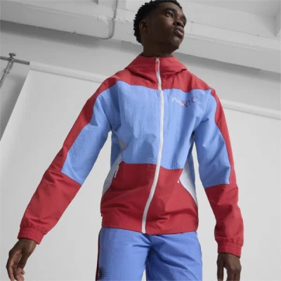 Puma Nyc Running Laps Men's Windbreaker Jacket In Blue Skies