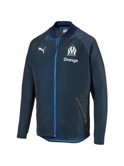 Puma Olympique De Marseille Logo-print Jacket In Blue