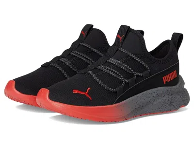 Puma One4all Slip On Shoes (little Kid/big Kid) Kid's Shoes  Black/for All Time Red : 12 Little Kid M